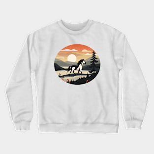 Equine Elegance: Majestic Horses in Beautiful Riding Landscape Crewneck Sweatshirt